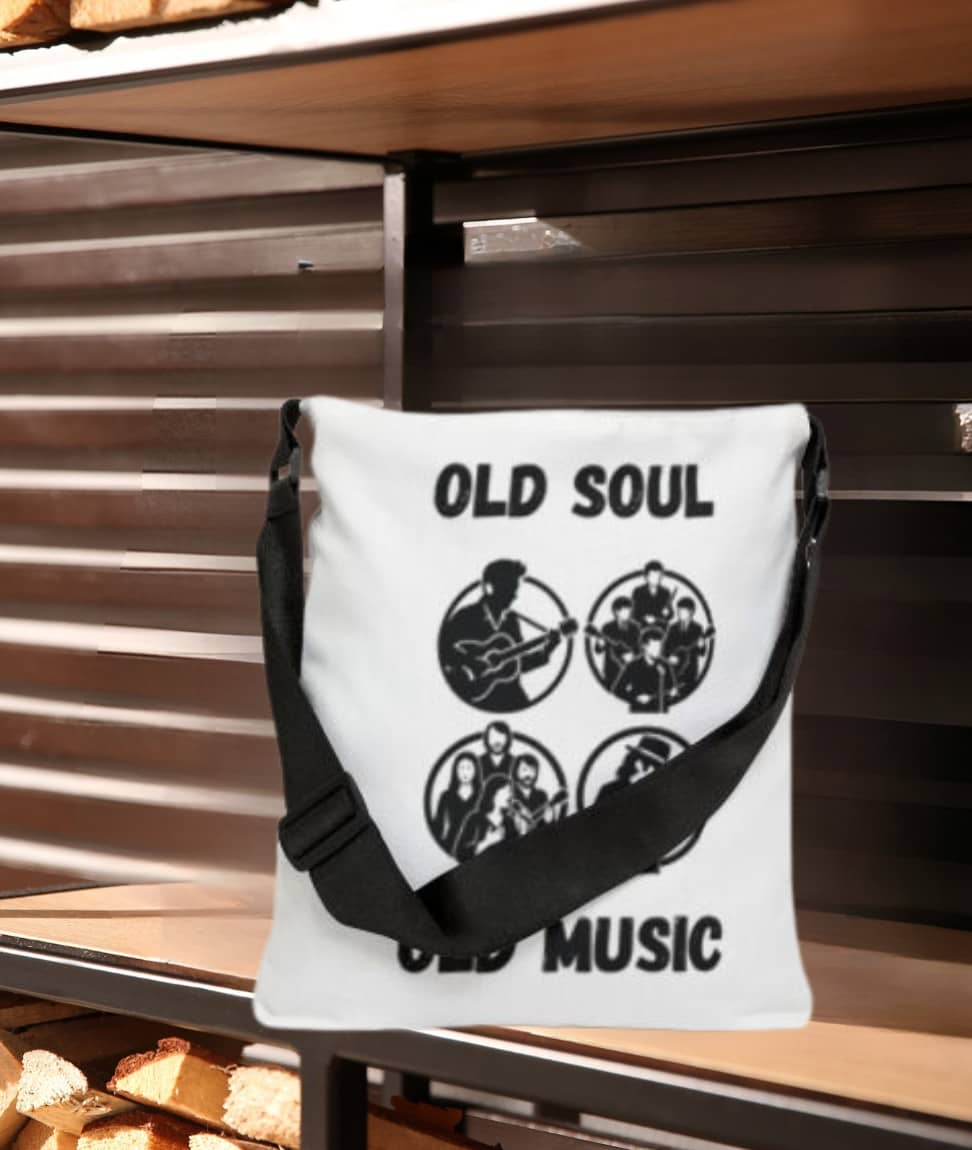 Old Soul Old Music Tote Bag – Vintage Canvas with Adjustable Straps & Inner Pocket