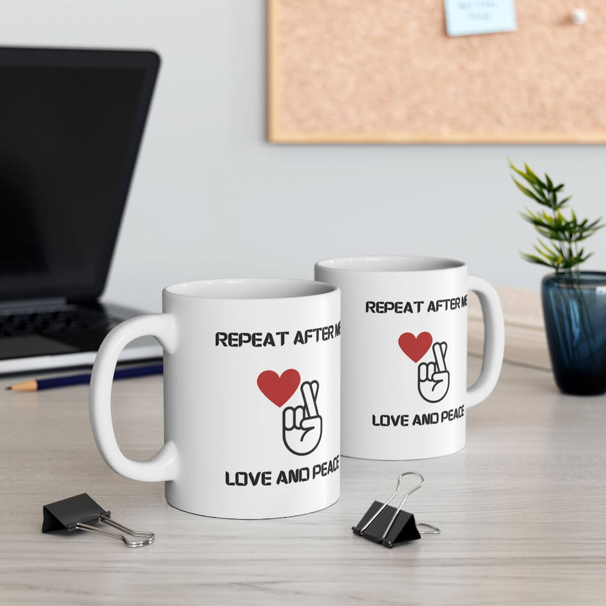 Love & Peace Ceramic Mug – Anime-Inspired Coffee Cup – Gift for Manga & Anime Lovers